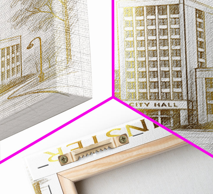 Westminster Colorado Travel Poster, Canvas Print, Gold Line Drawing Wall Art, Westminster Poster Print, Travel Poster Set, City Art Print