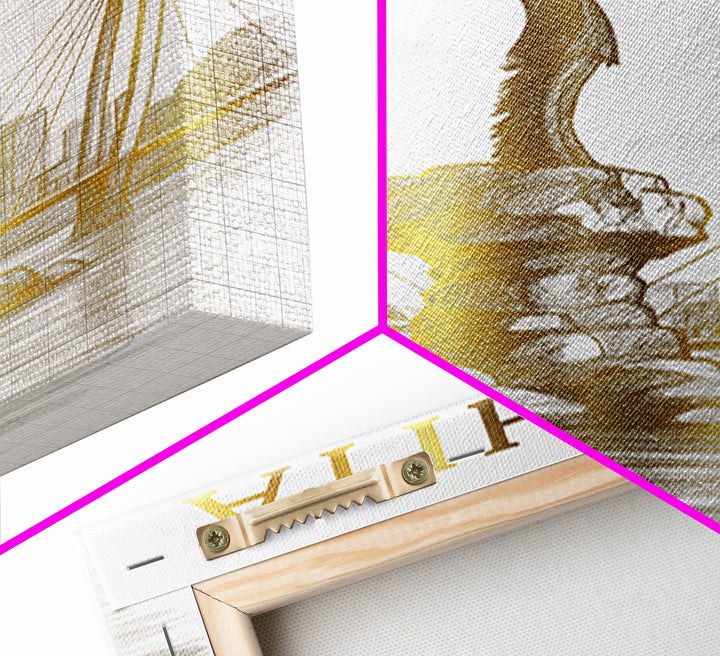 Wichita Kansas Travel Poster, Canvas Print, Gold Line Drawing Wall Art, Wichita Wall Art, Wall Decor, Modern Wall Decor, Travel Wall Art