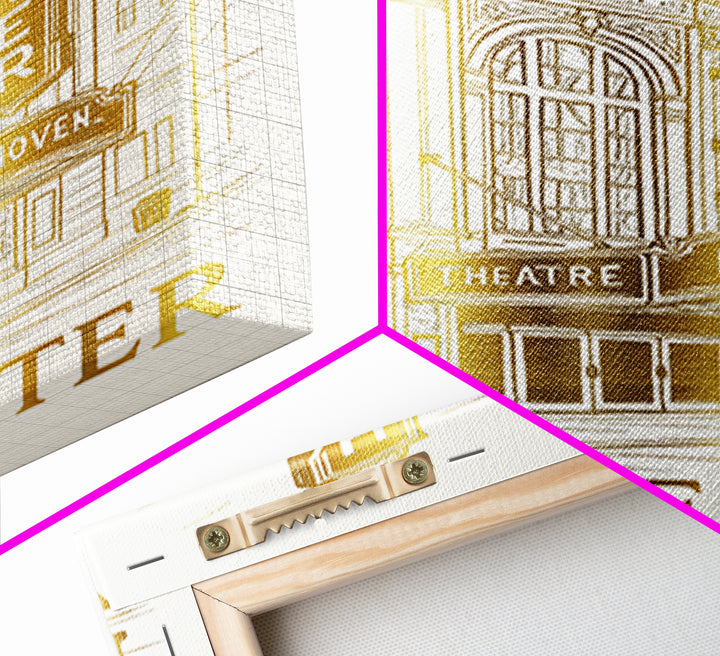 Worcester Travel Poster, Canvas Print, Gold Line Drawing Wall Art, Worcester Art Print, Travel Wall Art, Home Office Decor, Retro Poster