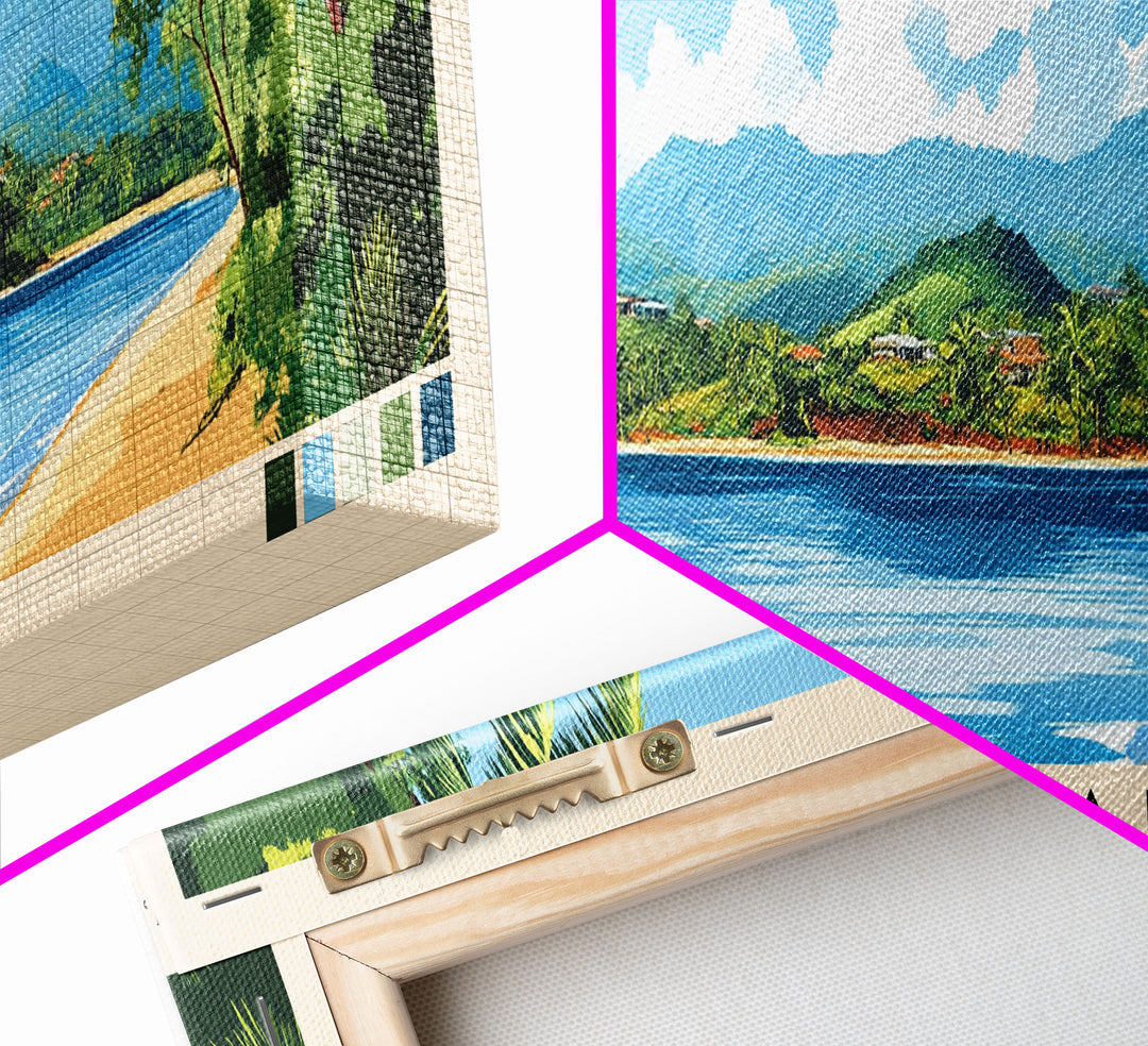 Capurgana, Colombia Panoramic Beach Print, Vacation Gift, Colombia Wall Art, Beach Painting, Beach Decor, Beach Painting