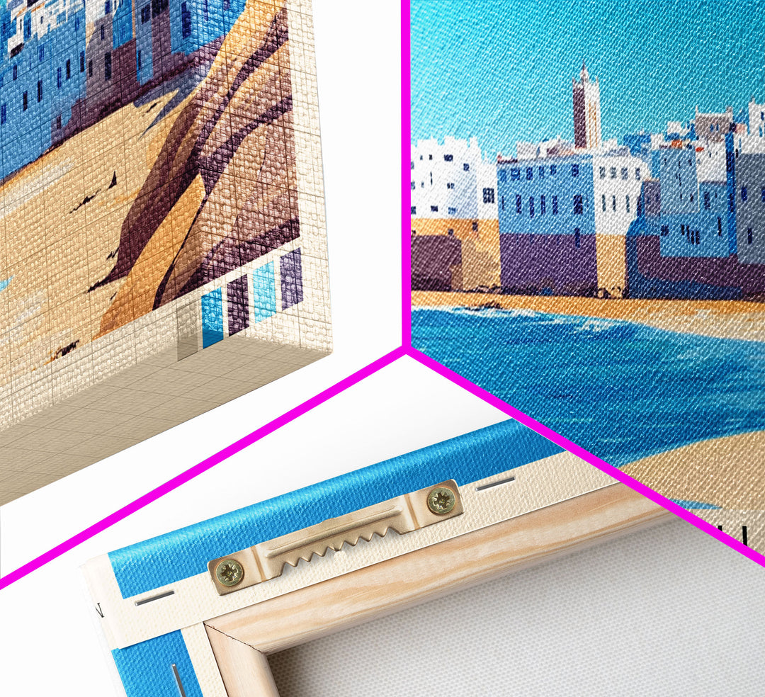 Essaouira, Morocco Panoramic Print, Vacation Gift, Morocco Wall Art, Beach Painting, Beach Decor, Beach Or Lakehouse Art