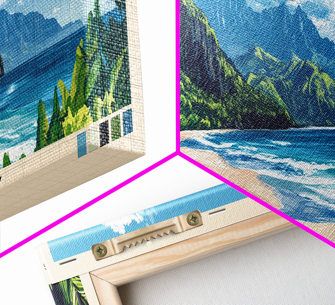 Gardner Bay, Ecuador Panoramic Beach Print, Vacation Gift, Ecuador Wall Art, Beach Painting, Beach Decor, Beach Painting