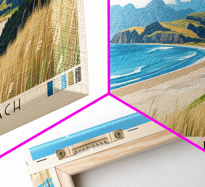 Gillespies Beach, New Zealand Panoramic Beach Print, Vacation Gift, New Zealand Wall Art, Framed Canvas Print, Framed Beach Painting