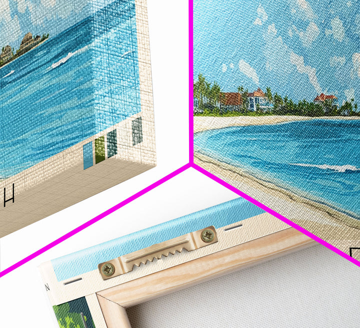 Harbor Beach, Bahamas Panoramic Print, Vacation Gift, Bahamas Wall Art, Beach Painting, Beach Decor, Beach Or Lakehouse Art