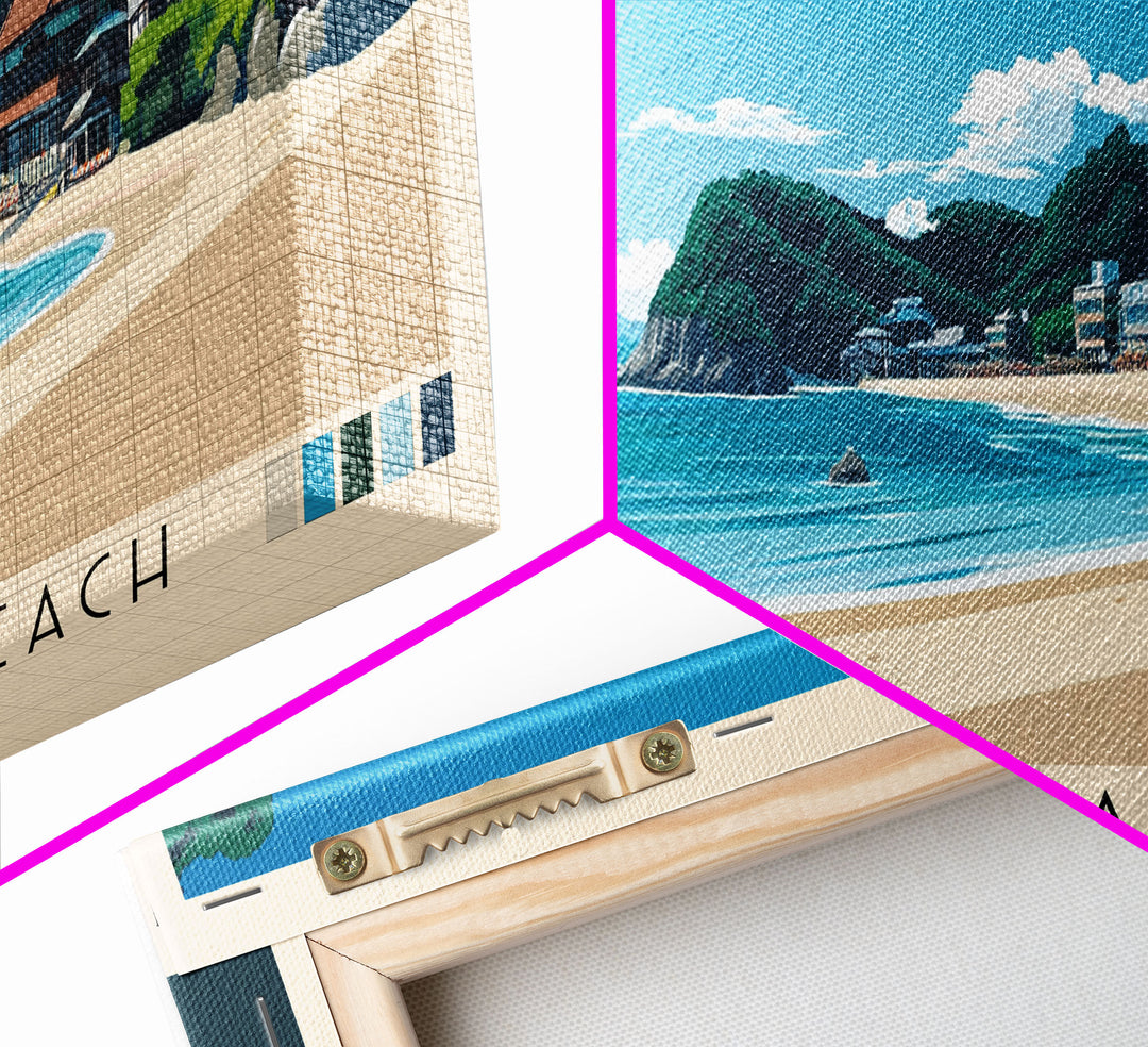 Hatenohama Beach, Japan Panoramic Beach Print, Vacation Gift, Japan Wall Art, Beach Painting, Beach Decor, Beach Painting