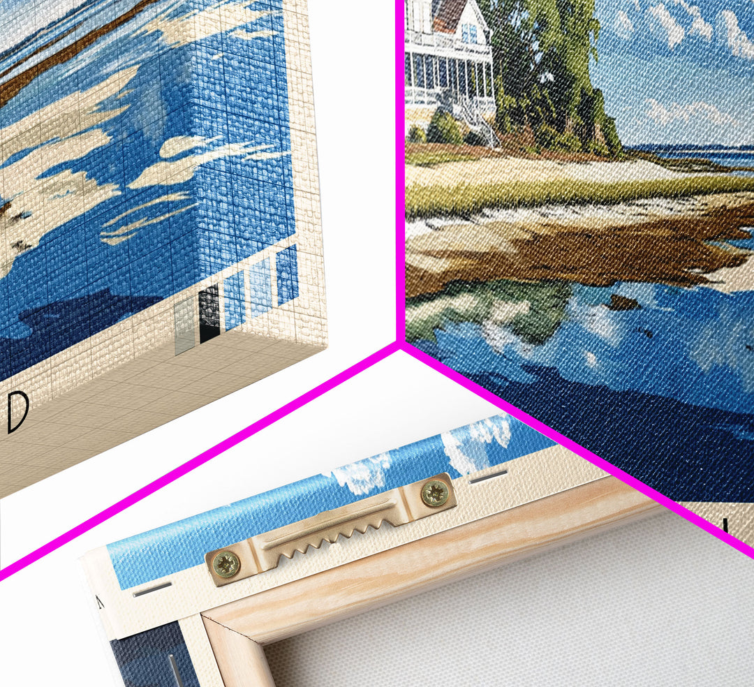 Jekyll Island, Georgia Panoramic Print, Vacation Gift, Georgia Wall Art, Beach Painting, Beach Decor, Large Wall Art, Wood Frame Art