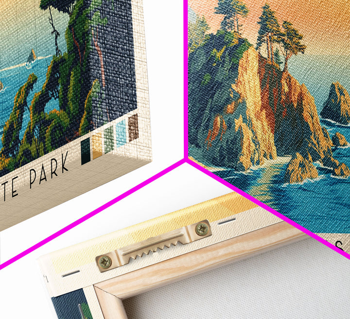 Julia Pfeiffer Burns State Park, California Panoramic Print, Vacation Gift, California Wall Art, Beach Painting, Beach Decor, Large Wall Art, Wood Frame Art