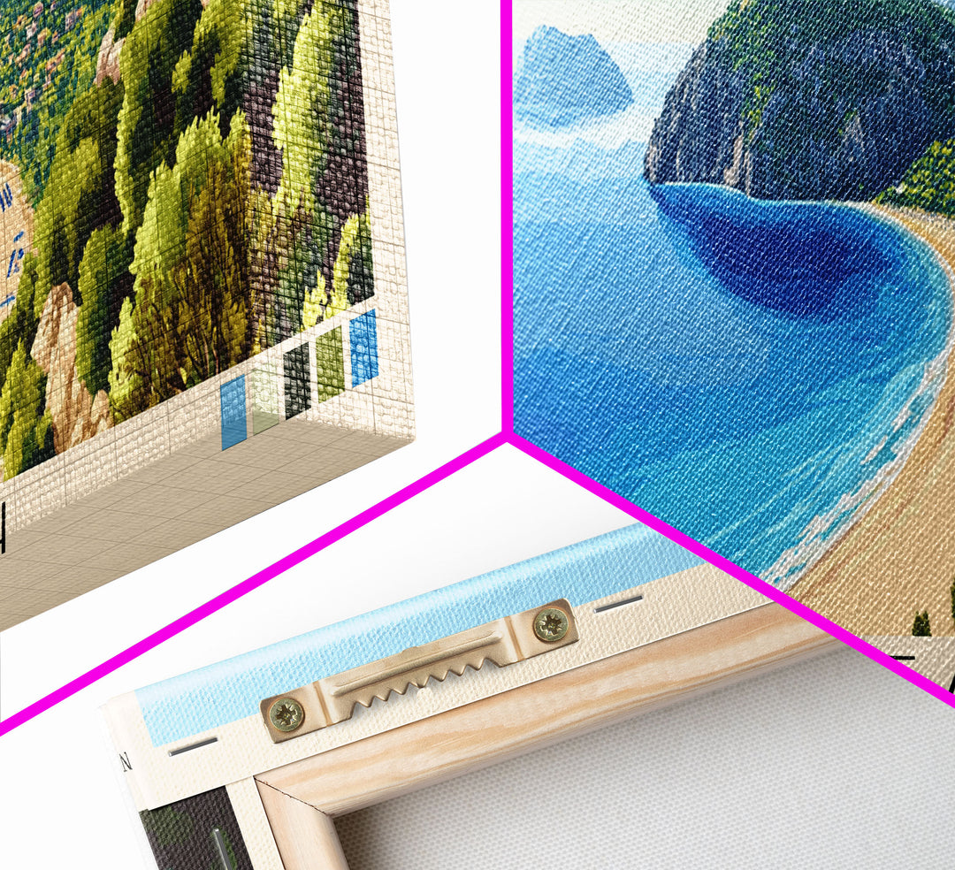 Kabak Beach, Turkey Panoramic Print, Vacation Gift, Turkey Wall Art, Beach Painting, Beach Decor, Beach Or Lakehouse Art