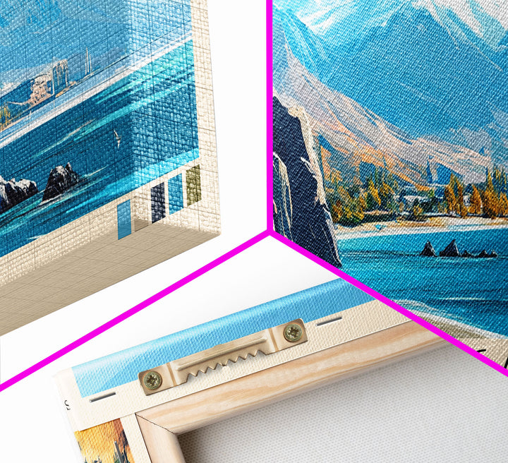 Las Tacas, Chile Panoramic Print, Vacation Gift, Chile Wall Art, Beach Painting, Beach Decor, Large Wall Art, Wood Frame Art