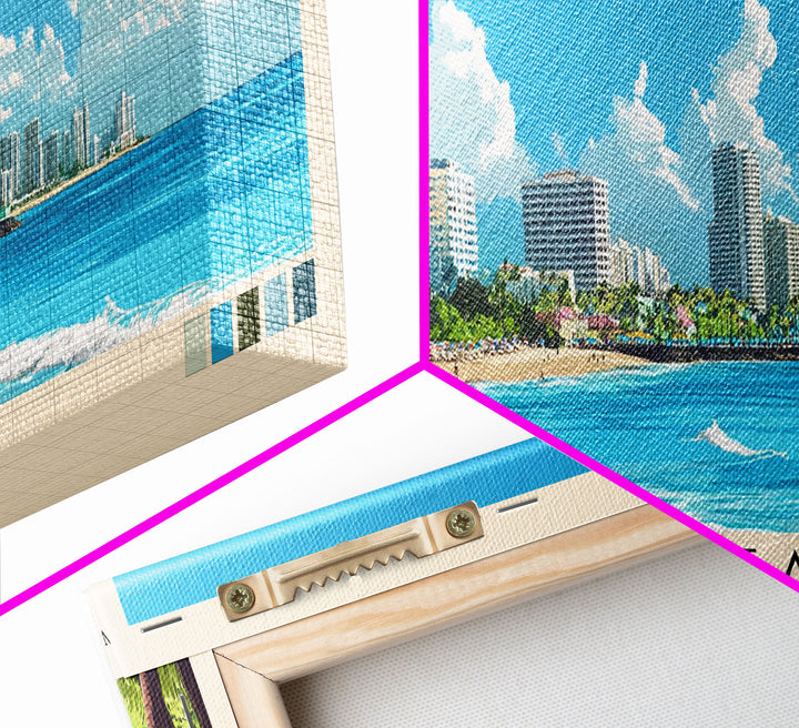 Miami Beach, Barbados Panoramic Print, Vacation Gift, Barbados Wall Art, Vacation Wall Art, Vacatation Memories, Beach Decor, Beach Or Lakehouse Art