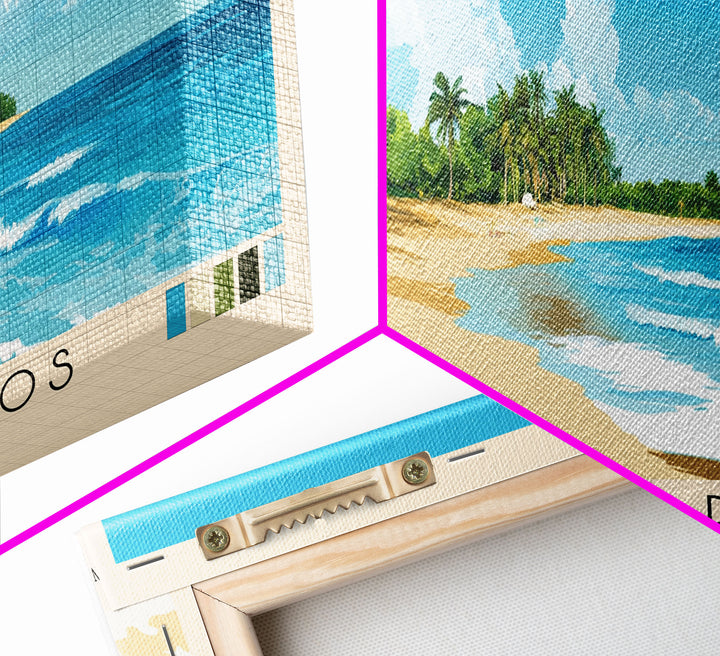 Playa Los Pinos, Cuba Panoramic Print, Vacation Gift, Cuba Wall Art, Beach Painting, Beach Decor, Beach Or Lakehouse Art