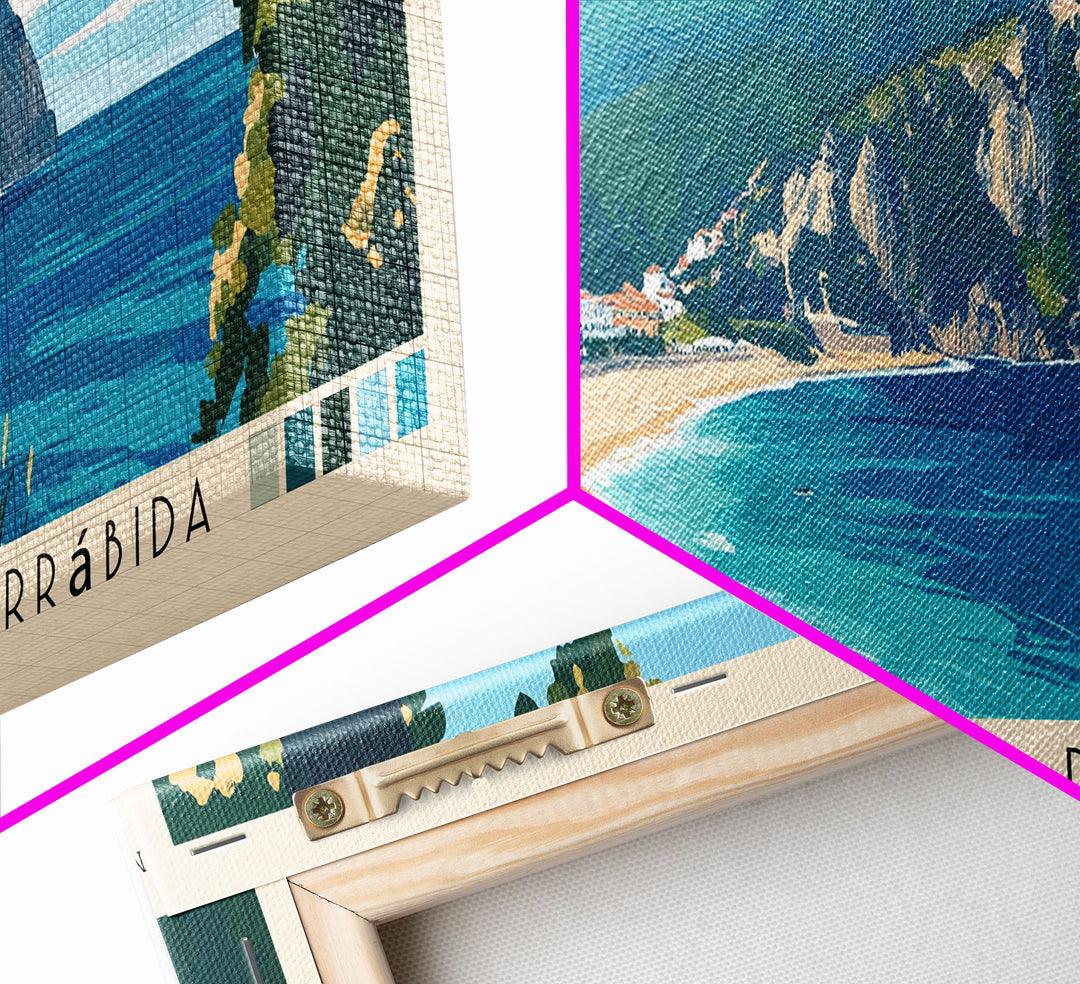 Praia do Portinho da Arrábida, Portugal Panoramic Print, Vacation Gift, Portugal Wall Art, Vacation Wall Art, Vacatation Memories, Beach Decor, Beach Or Lakehouse Art