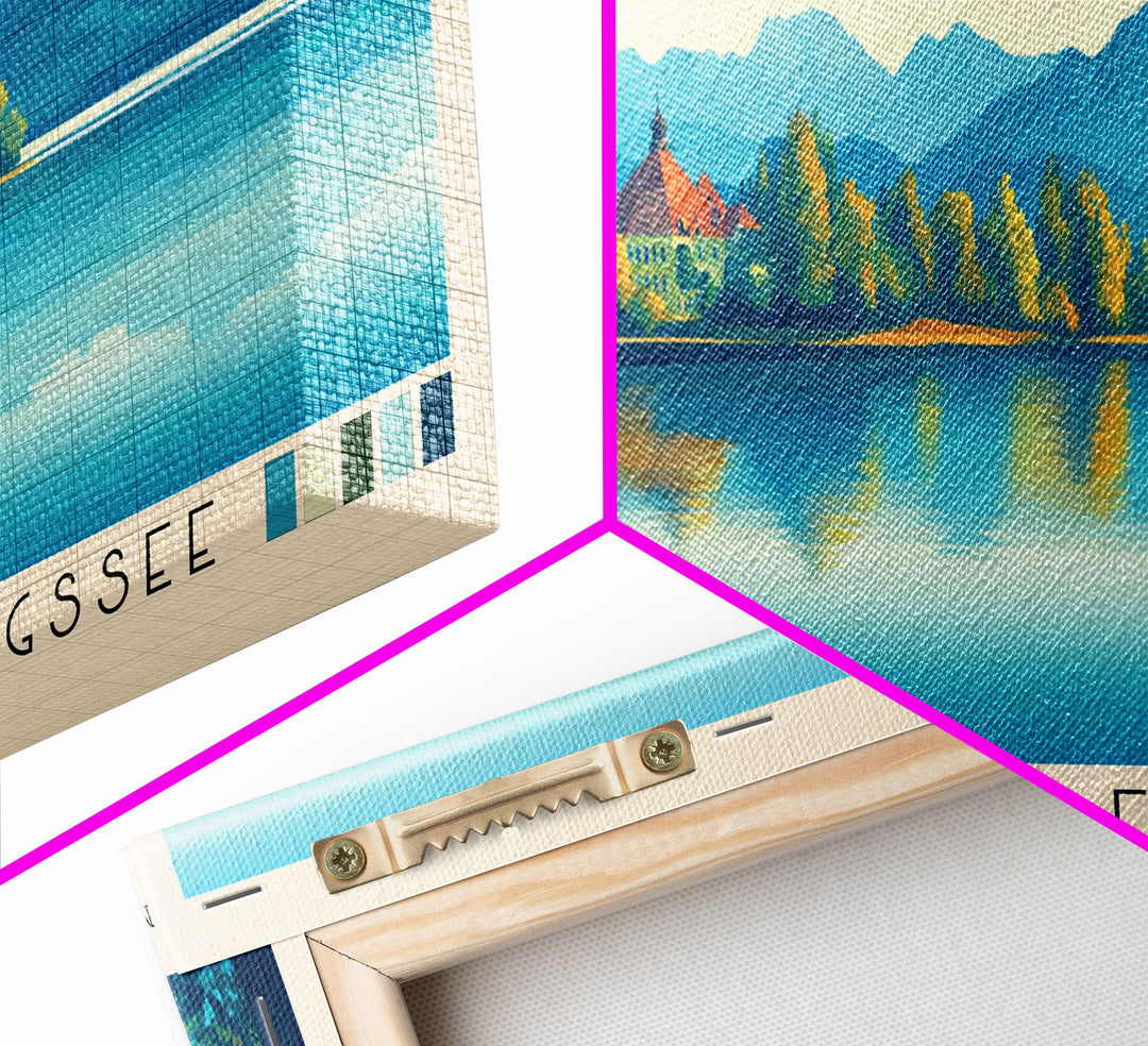 Strandbad Tenderingssee, Germany Panoramic Print, Vacation Gift, Germany Wall Art, Beach Painting, Beach Decor, Large Wall Art, Wood Frame Art