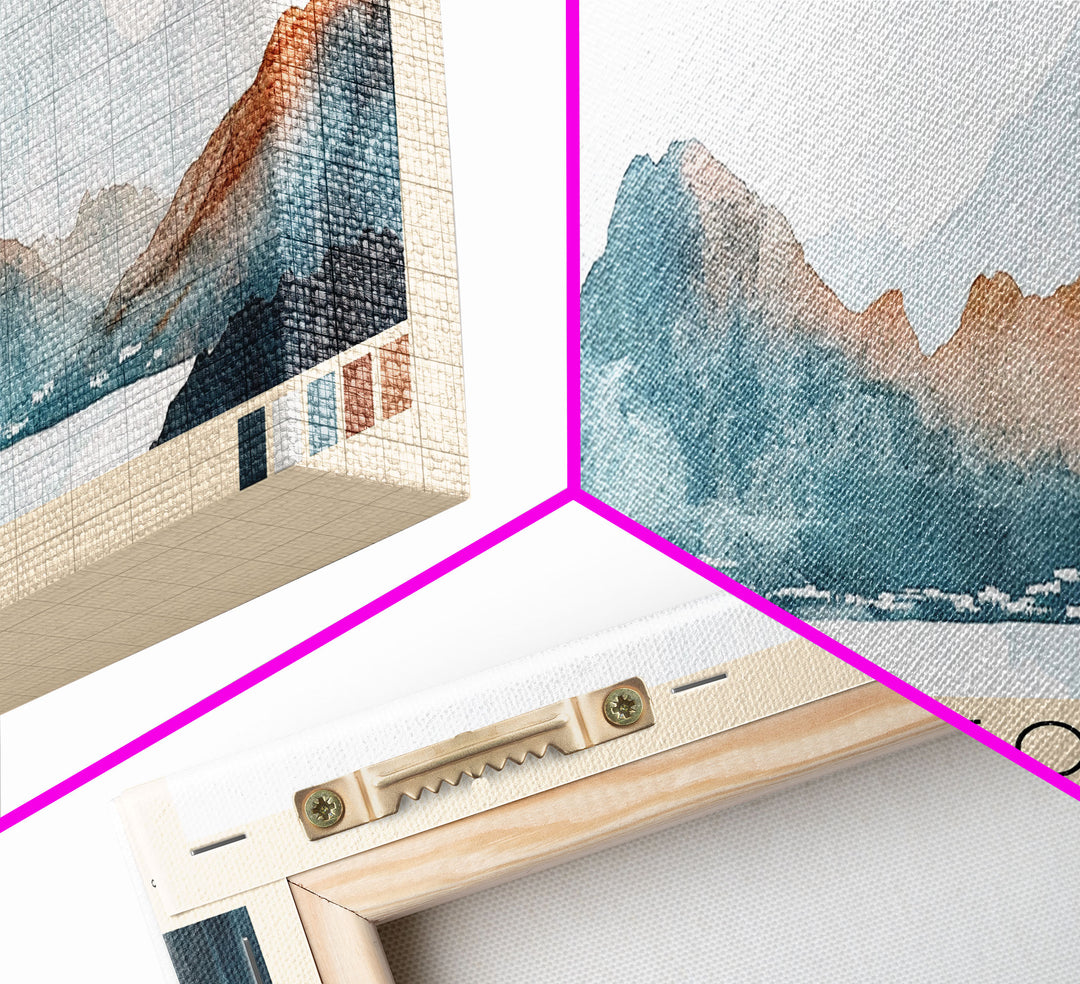 Amorgos, Greece Watercolor Print, Vacation Gift, Greece Wall Art, Beach Painting, Beach Decor, Large Wall Art, Wood Frame Art