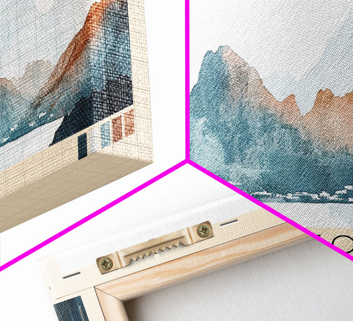 Amorgos, Greece Watercolor Print, Vacation Gift, Greece Wall Art, Beach Painting, Beach Decor, Large Wall Art, Wood Frame Art