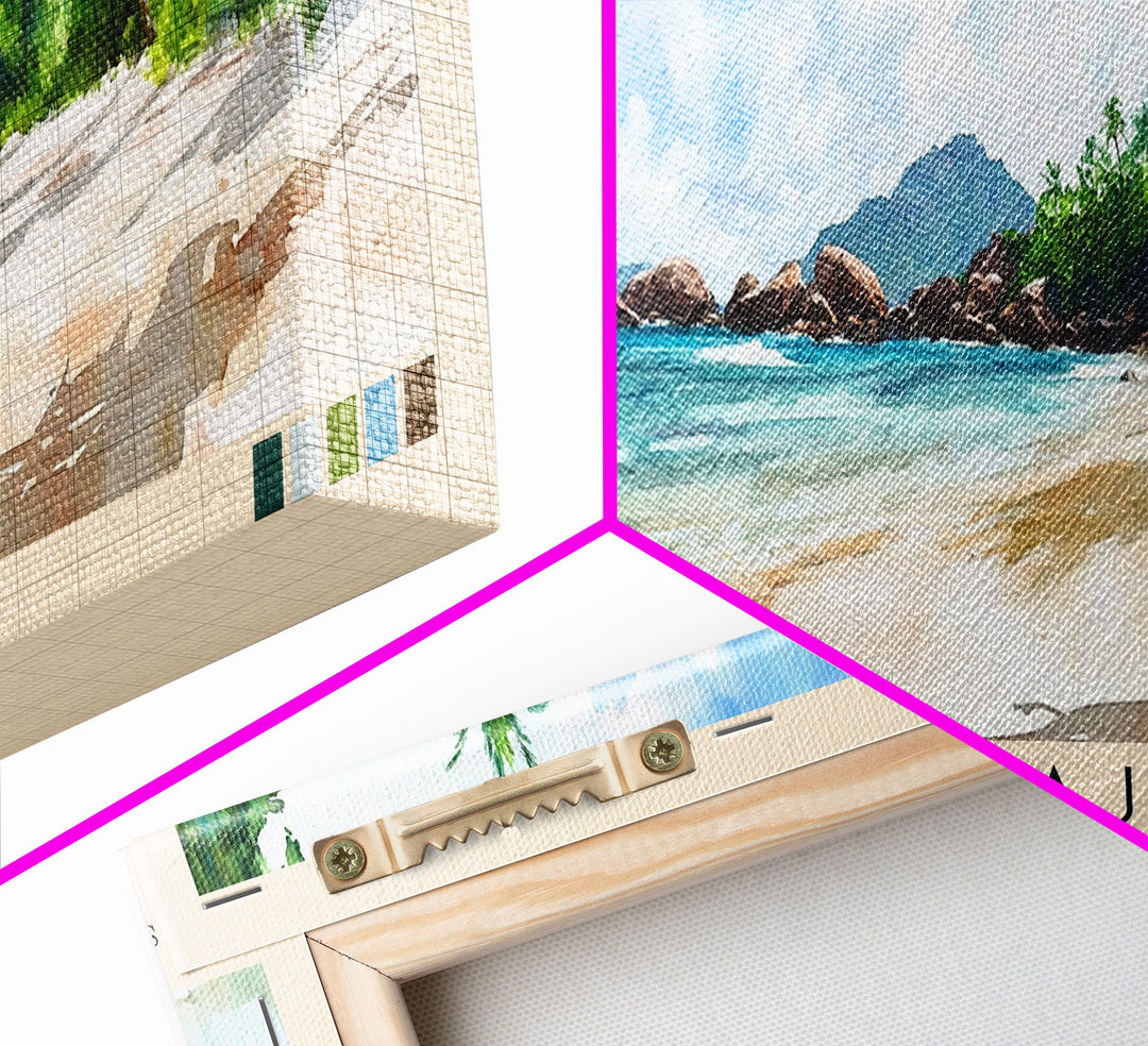 Anse Major, Seychelles Watercolor Beach Print, Vacation Gift, Seychelles Wall Art, Beach Painting, Beach Decor, Beach Painting