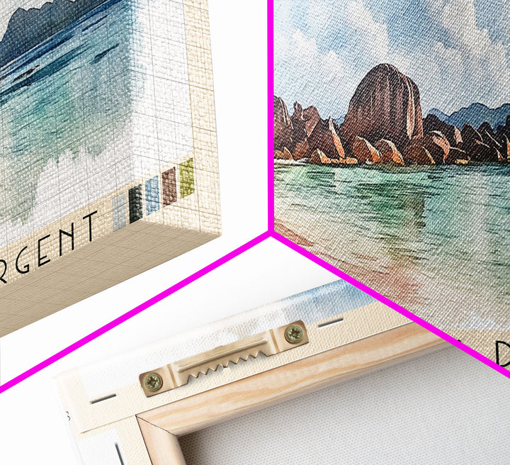 Anse Source d’Argent, Seychelles Watercolor Print, Vacation Gift, Seychelles Wall Art, Beach Painting, Beach Decor, Beach Or Lakehouse Art