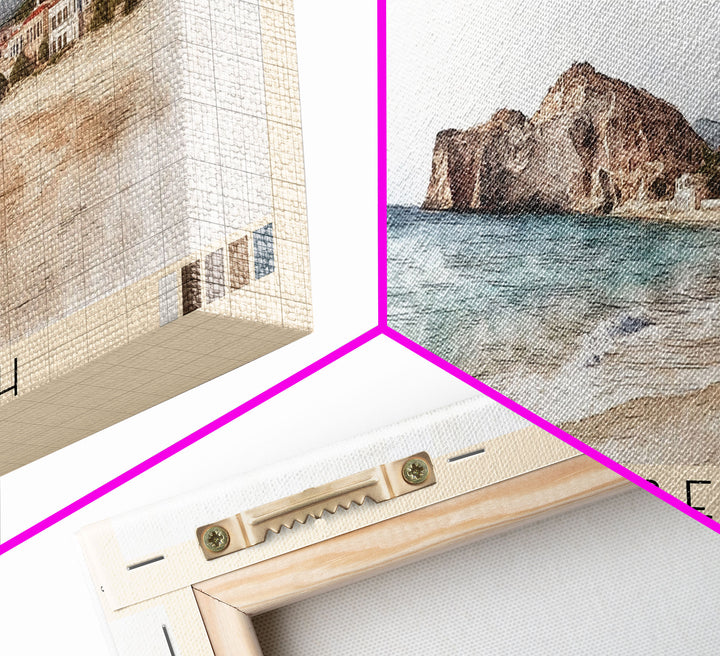 Apella Beach, Greece Watercolor Print, Vacation Gift, Greece Wall Art, Beach Painting, Beach Decor, Beach Or Lakehouse Art