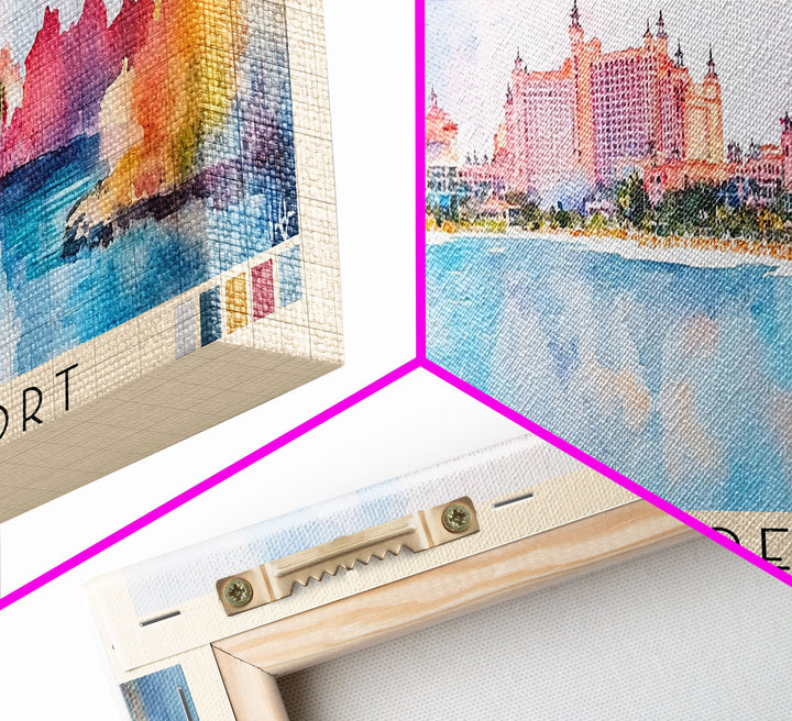 Atlantis Resort, Bahamas Watercolor Print, Vacation Gift, Bahamas Wall Art, Beach Painting, Beach Decor, Beach Or Lakehouse Art