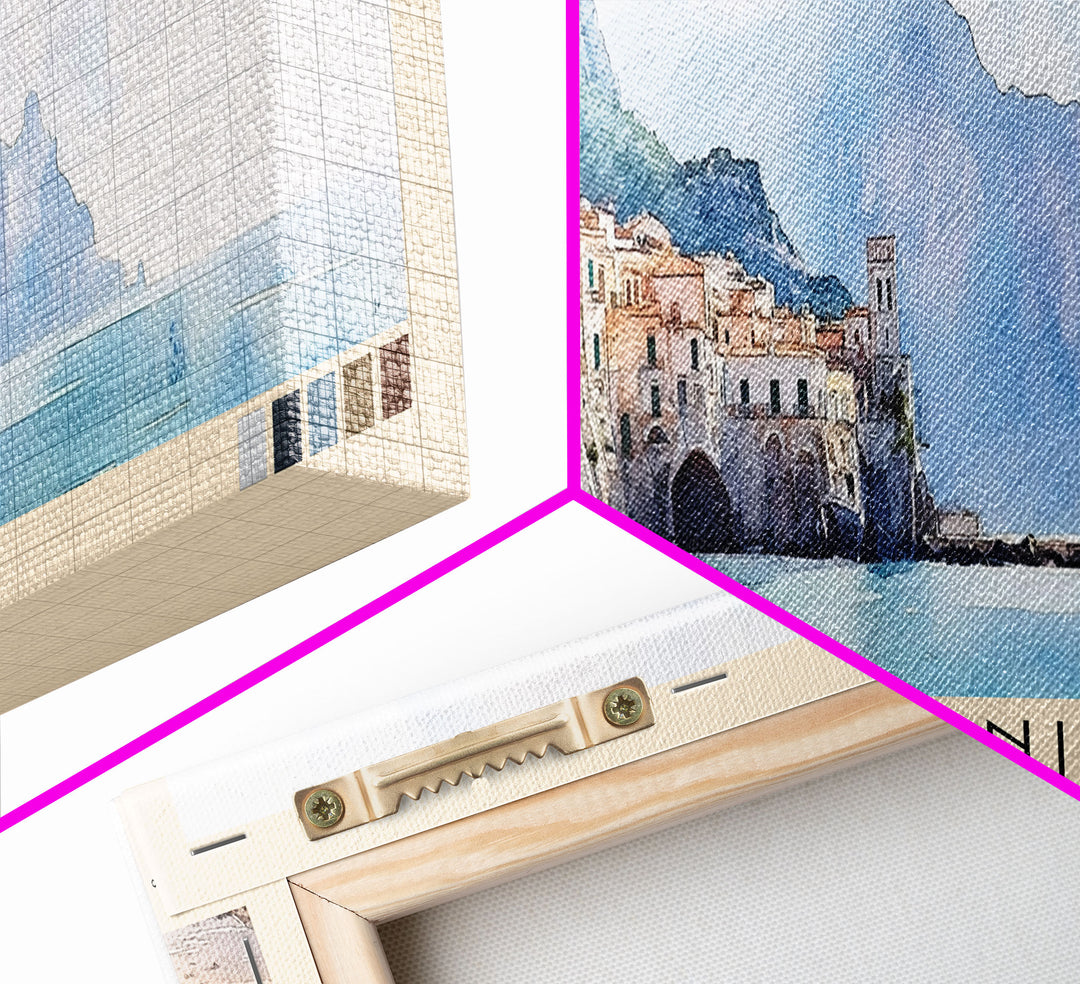 Atrani, Italy Watercolor Beach Print, Vacation Gift, Italy Wall Art, Beach Painting, Beach Decor, Beach Painting