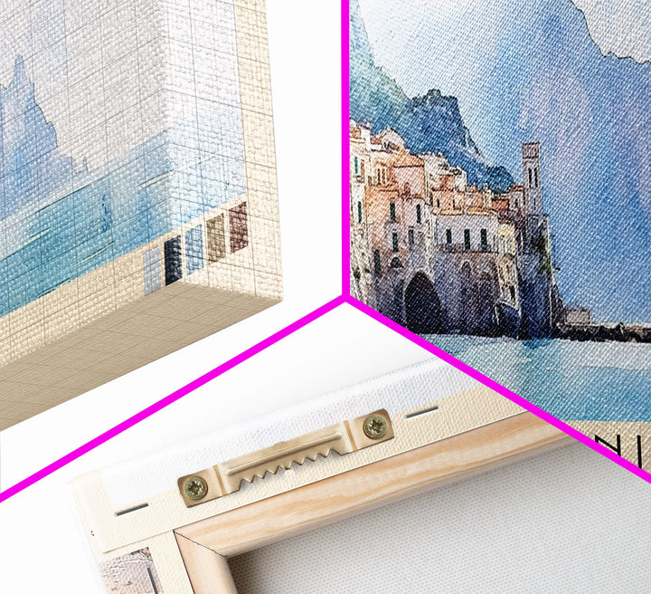 Atrani, Italy Watercolor Beach Print, Vacation Gift, Italy Wall Art, Beach Painting, Beach Decor, Beach Painting