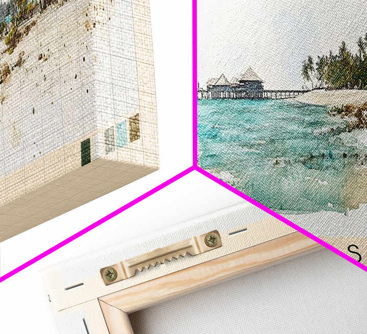 Baros, Maldives Watercolor Print, Vacation Gift, Maldives Wall Art, Vacation Wall Art, Vacatation Memories, Beach Decor, Beach Or Lakehouse Art