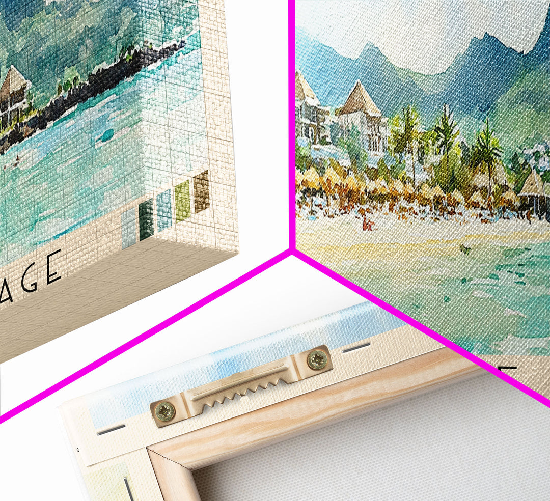 Belle Mare Plage, Mauritius Watercolor Print, Vacation Gift, Mauritius Wall Art, Beach Painting, Beach Decor, Beach Or Lakehouse Art