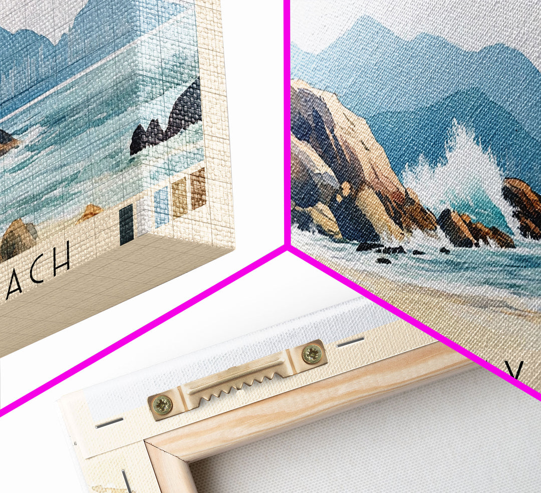 Big Wave Bay Beach, Hong Kong Watercolor Print, Vacation Gift, Hong Kong Wall Art, Beach Painting, Beach Decor, Large Wall Art, Wood Frame Art