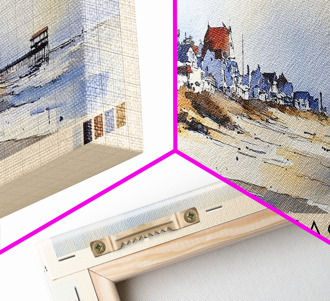 Binz Beach, Germany Watercolor Print, Vacation Gift, Germany Wall Art, Vacation Wall Art, Vacatation Memories, Beach Decor, Beach Or Lakehouse Art