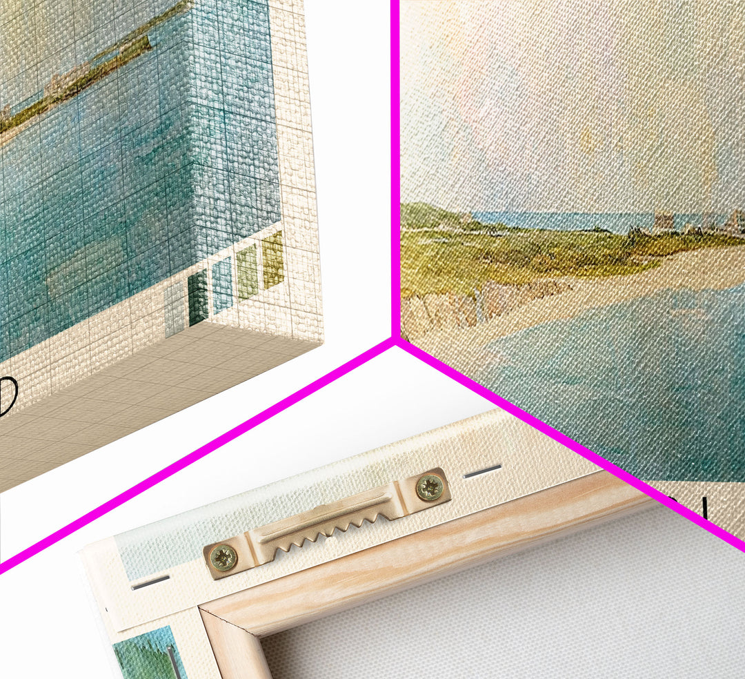 Block Island, Rhode Island,United States Watercolor Print, Vacation Gift, Rhode Island,United States Wall Art, Beach Painting, Beach Decor, Large Wall Art, Wood Frame Art
