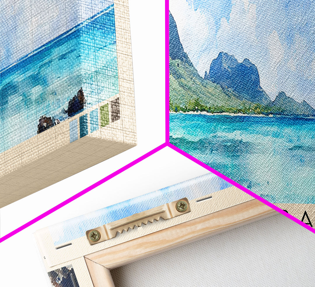 Blue Bay, Mauritius Watercolor Print, Vacation Gift, Mauritius Wall Art, Vacation Wall Art, Vacatation Memories, Beach Decor, Beach Or Lakehouse Art