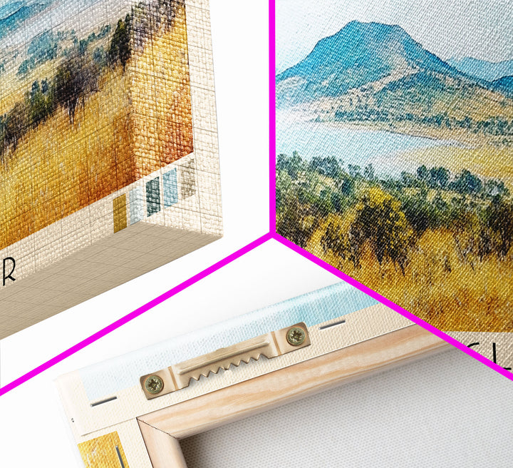 Cape Maclear, Malawi Watercolor Print, Vacation Gift, Malawi Wall Art, Beach Painting, Beach Decor, Large Wall Art, Wood Frame Art