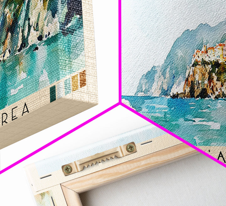 Capo Sant’Andrea, Italy Watercolor Print, Vacation Gift, Italy Wall Art, Beach Painting, Beach Decor, Beach Or Lakehouse Art