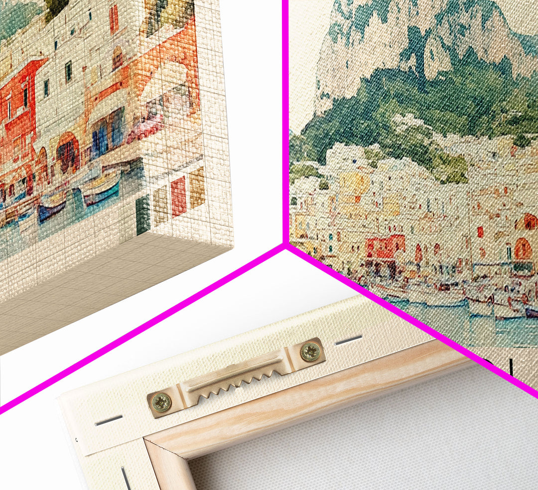 Capri, Italy Watercolor Beach Print, Vacation Gift, Italy Wall Art, Beach Painting, Beach Decor, Beach Painting