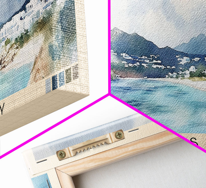 Captain's Bay, Anguila Watercolor Print, Vacation Gift, Anguila Wall Art, Beach Painting, Beach Decor, Large Wall Art, Wood Frame Art
