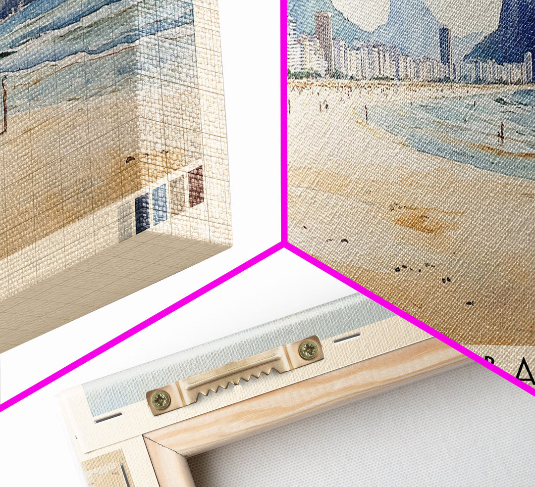 Copacabana, Brazil Watercolor Print, Vacation Gift, Brazil Wall Art, Beach Painting, Beach Decor, Beach Or Lakehouse Art