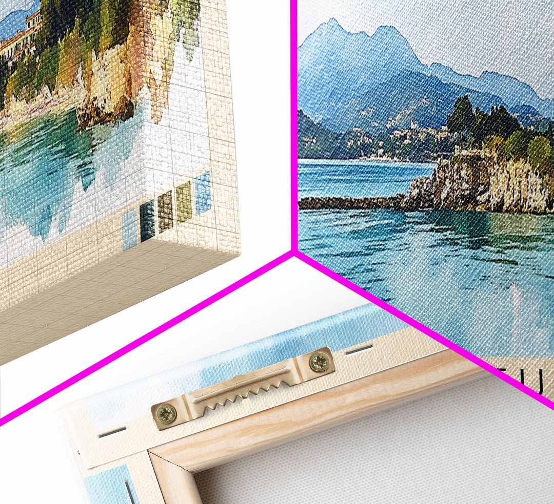 Corfu, Greece Watercolor Beach Print, Vacation Gift, Greece Wall Art, Beach Painting, Beach Decor, Beach Painting
