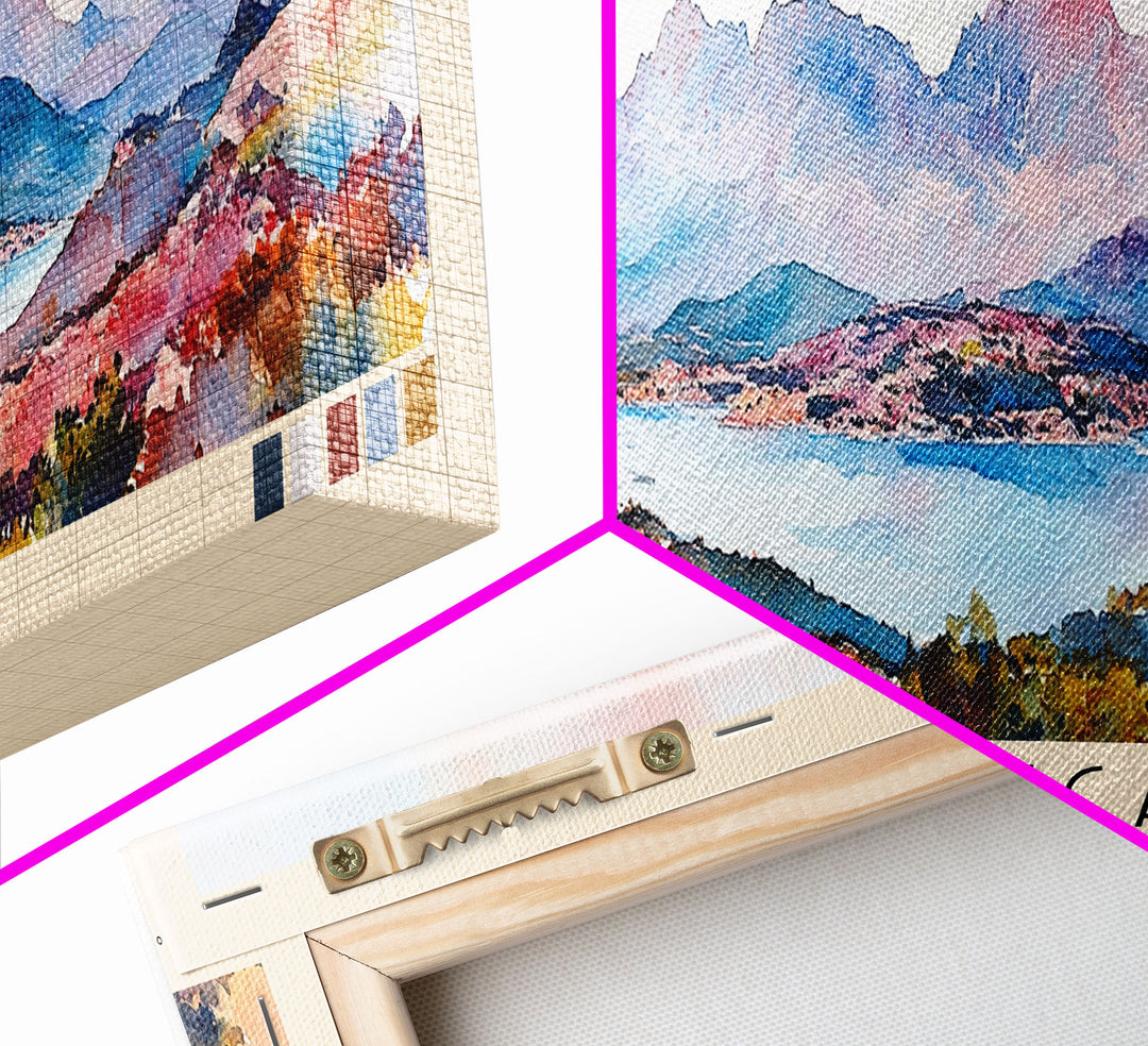 Corsica, France Watercolor Print, Vacation Gift, France Wall Art, Beach Painting, Beach Decor, Large Wall Art, Wood Frame Art