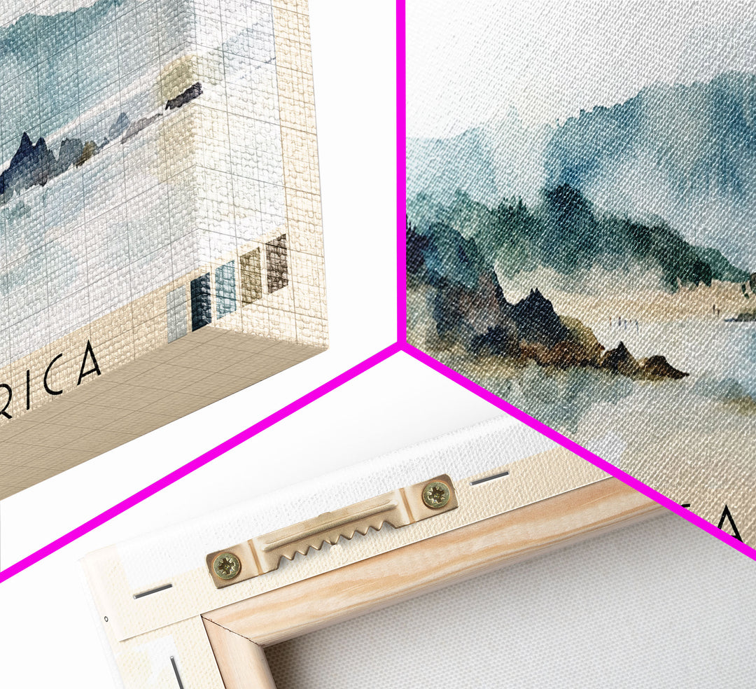 Costa da Caparica, Portugal Watercolor Beach Print, Vacation Gift, Portugal Wall Art, Beach Painting, Beach Decor, Beach Painting