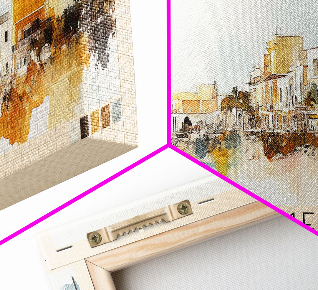 Cozumel, Mexico Watercolor Print, Vacation Gift, Mexico Wall Art, Beach Painting, Beach Decor, Large Wall Art, Wood Frame Art