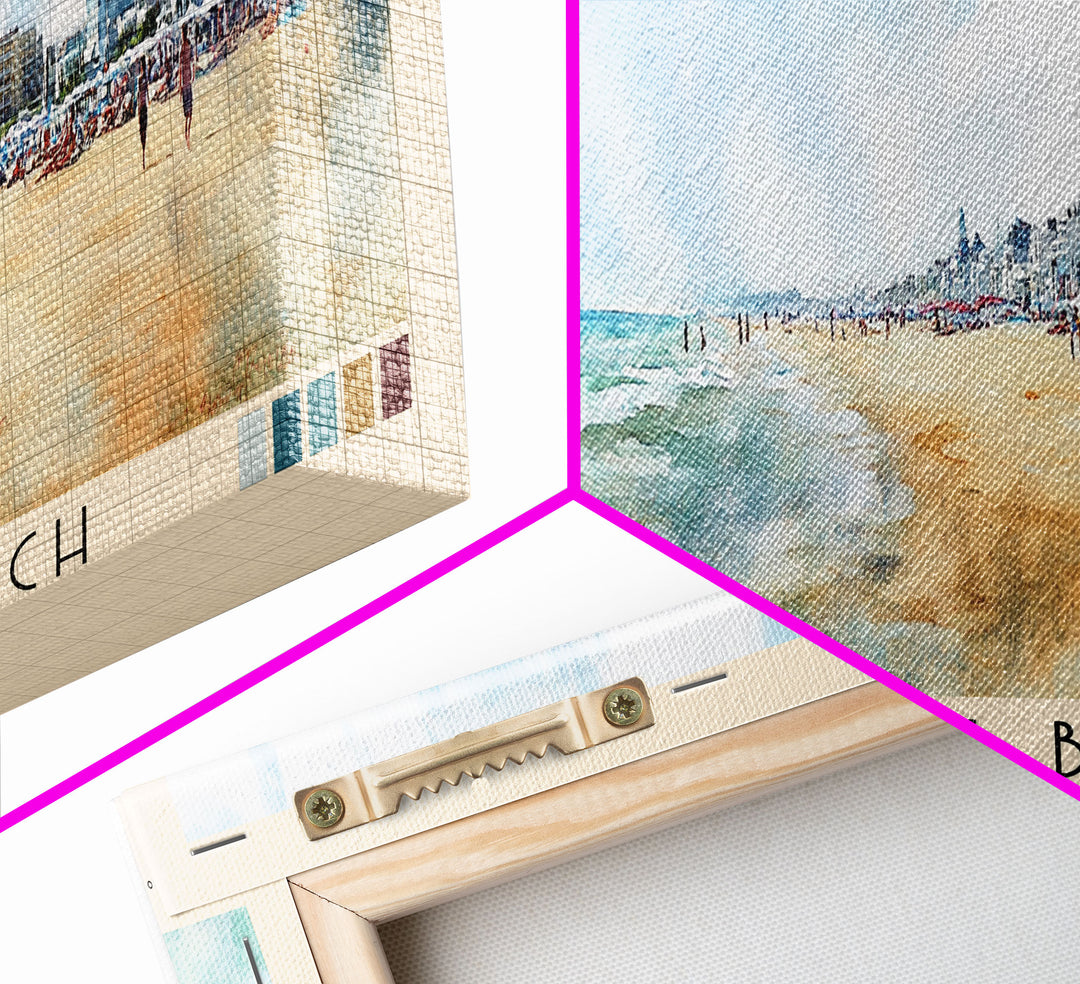 Deauville Beach, France Watercolor Print, Vacation Gift, France Wall Art, Beach Painting, Beach Decor, Beach Or Lakehouse Art