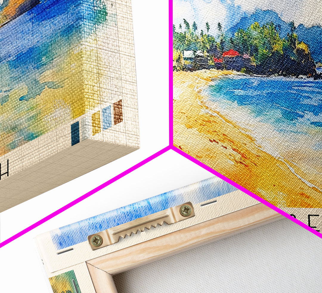 Devil’s Beach, Fiji Watercolor Beach Print, Vacation Gift, Fiji Wall Art, Beach Painting, Beach Decor, Beach Painting