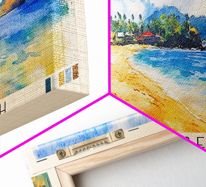 Devil’s Beach, Fiji Watercolor Beach Print, Vacation Gift, Fiji Wall Art, Beach Painting, Beach Decor, Beach Painting