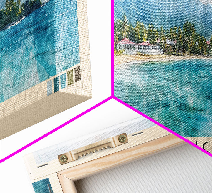 Dominica, Dominica Watercolor Print, Vacation Gift, Dominica Wall Art, Vacation Wall Art, Vacatation Memories, Beach Decor, Beach Or Lakehouse Art