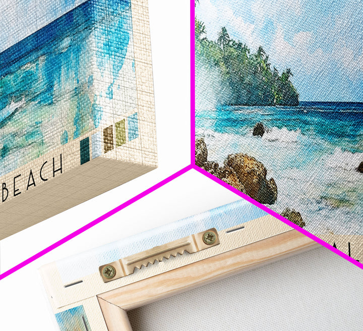 Dunn’s River Falls Beach, Jamaica Watercolor Print, Vacation Gift, Jamaica Wall Art, Beach Painting, Beach Decor, Large Wall Art, Wood Frame Art