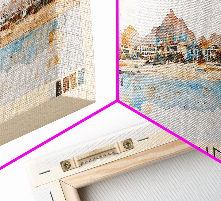 El Gouna, Egypt Watercolor Print, Vacation Gift, Egypt Wall Art, Beach Painting, Beach Decor, Beach Or Lakehouse Art