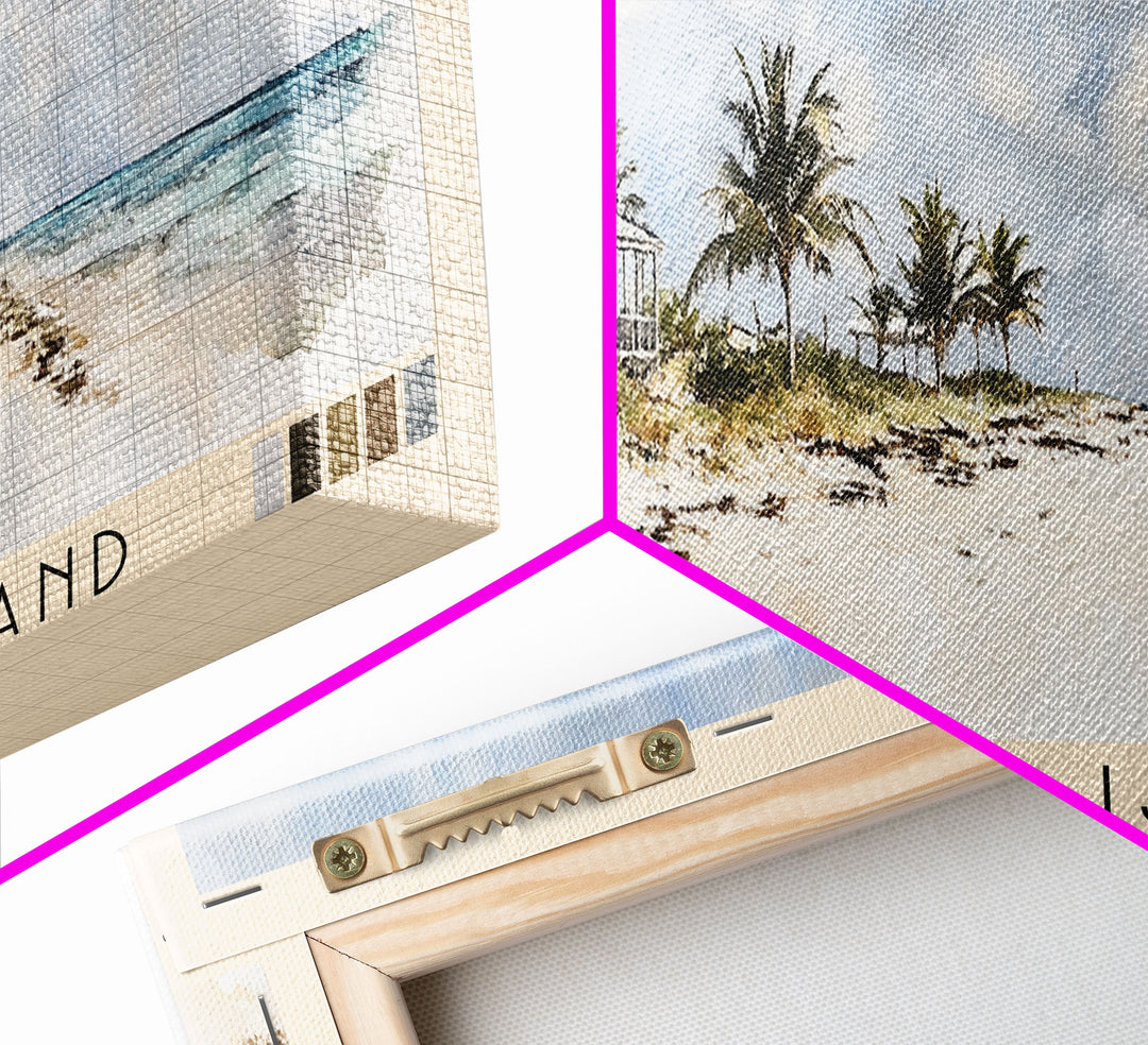Eleuthera Island, Bahamas Watercolor Print, Vacation Gift, Bahamas Wall Art, Beach Painting, Beach Decor, Large Wall Art, Wood Frame Art