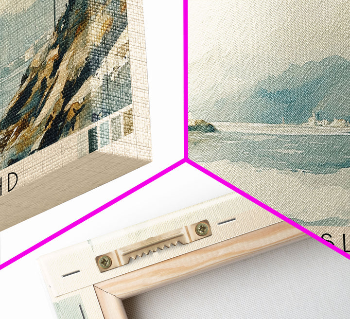 Flores Island, Portugal Watercolor Beach Print, Vacation Gift, Portugal Wall Art, Framed Canvas Print, Framed Beach Painting