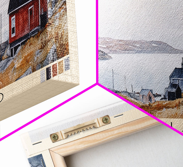 Fogo Island, Canada Watercolor Print, Vacation Gift, Canada Wall Art, Vacation Wall Art, Vacatation Memories, Beach Decor, Beach Or Lakehouse Art