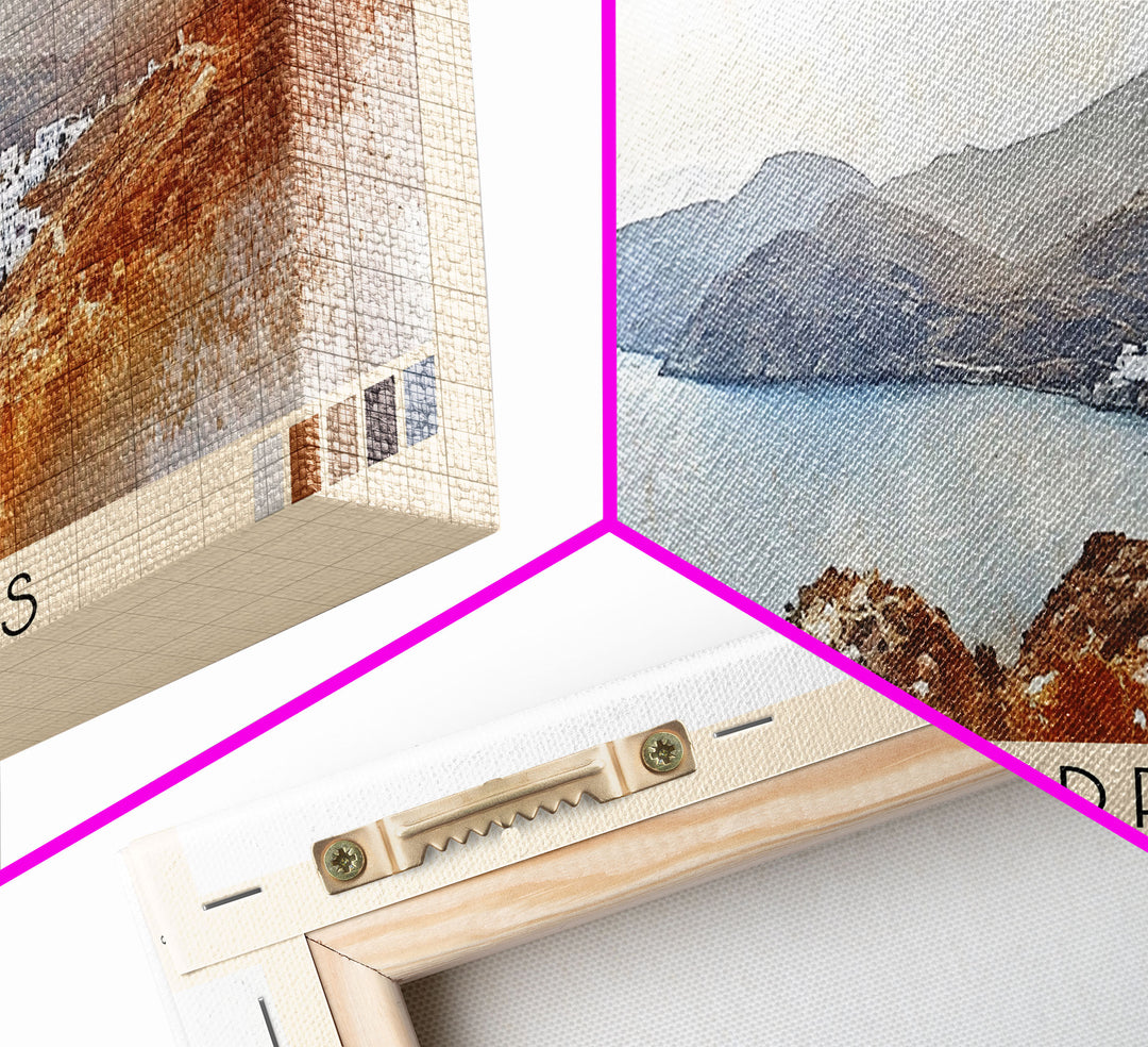 Folegandros, Greece Watercolor Print, Vacation Gift, Greece Wall Art, Beach Painting, Beach Decor, Beach Or Lakehouse Art